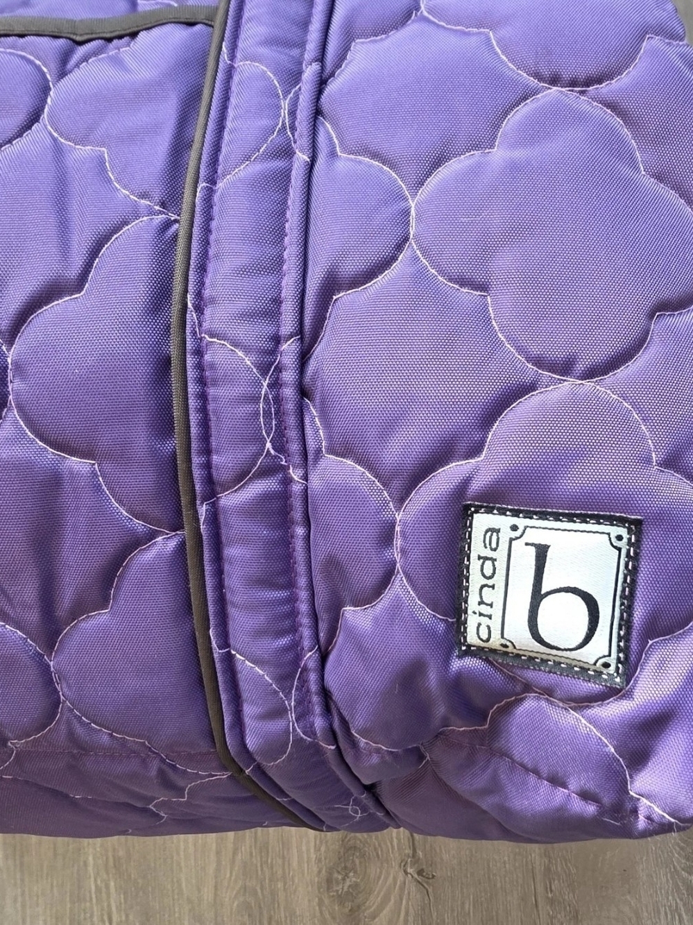 Cinda B Purple Quilted Padded Duffel Bag - Picture 2 of 6